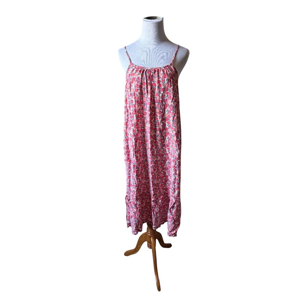 Peyton & Parker Fruit Print Sleeveless Spaghetti Strap Midi Sundress Sz L Beach